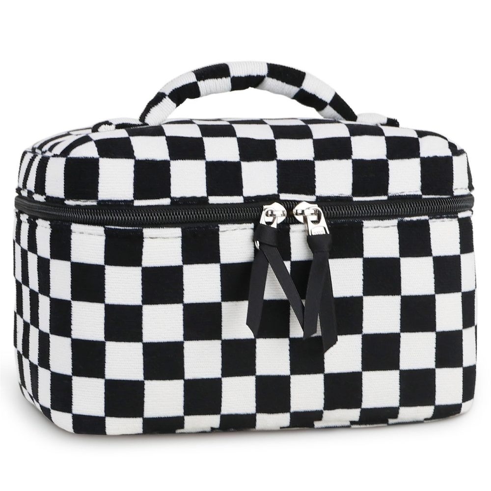 Corduroy Large Travel Quilted Makeup Bag For Women Floral Cotton Cosmetic Bag✋
